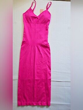 BNWT FeelinGirl Viral Shapewear Midi Dress Hot Pink Bodycon XS/S